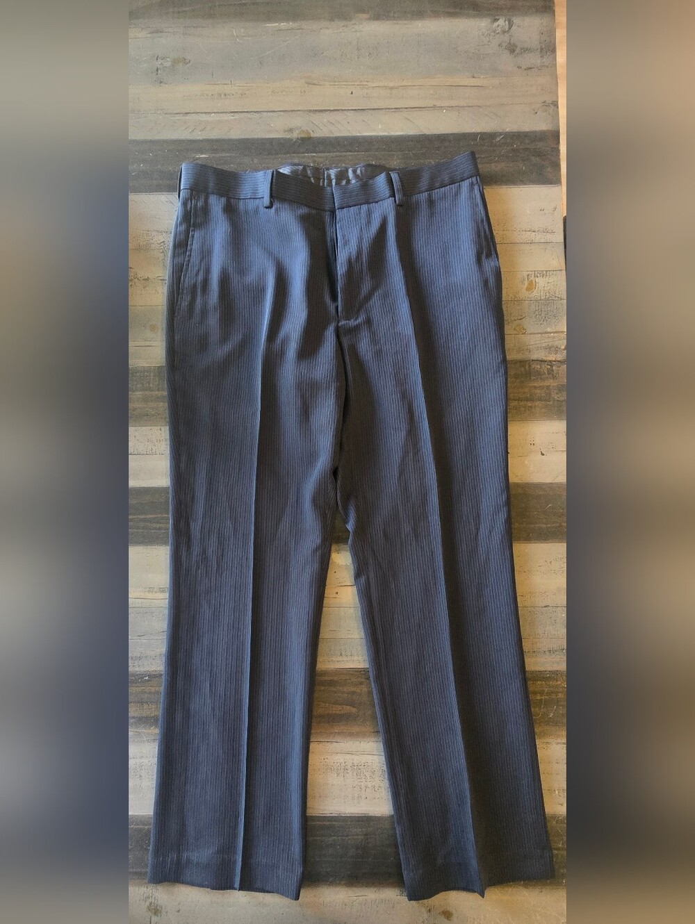 Perry Ellis Grey Pinstripe Dress Trousers 32/30